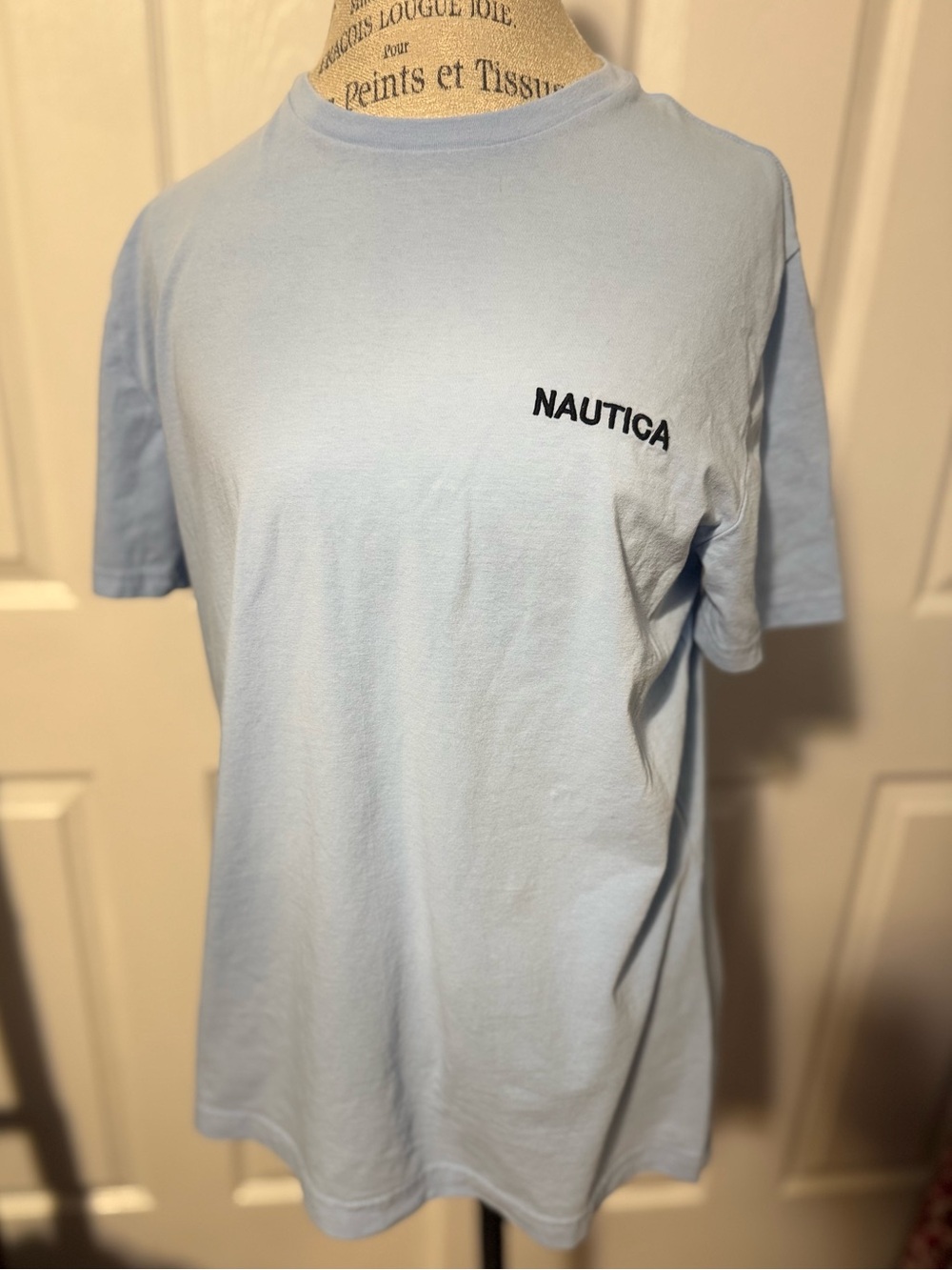 Medium Nautica Unisex Light Blue Logo Performance Tee - Picture 5 of 15